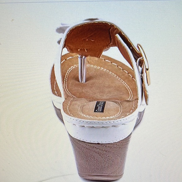 Woman flora white wedge sandals by gc size8 - Picture 4 of 4